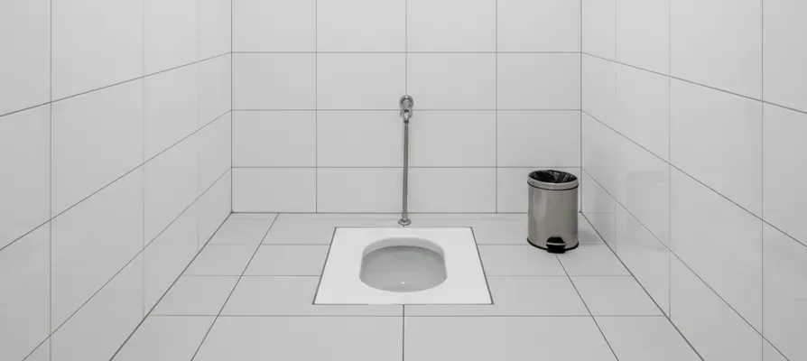 Chinese squat toilet with instructions